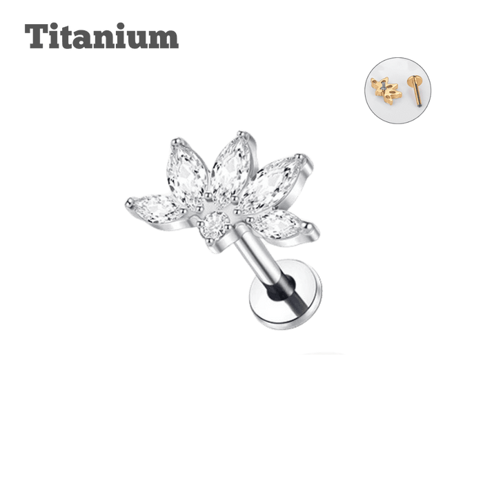 steel color new dawn titanium threaded labret ear piercing jewelry