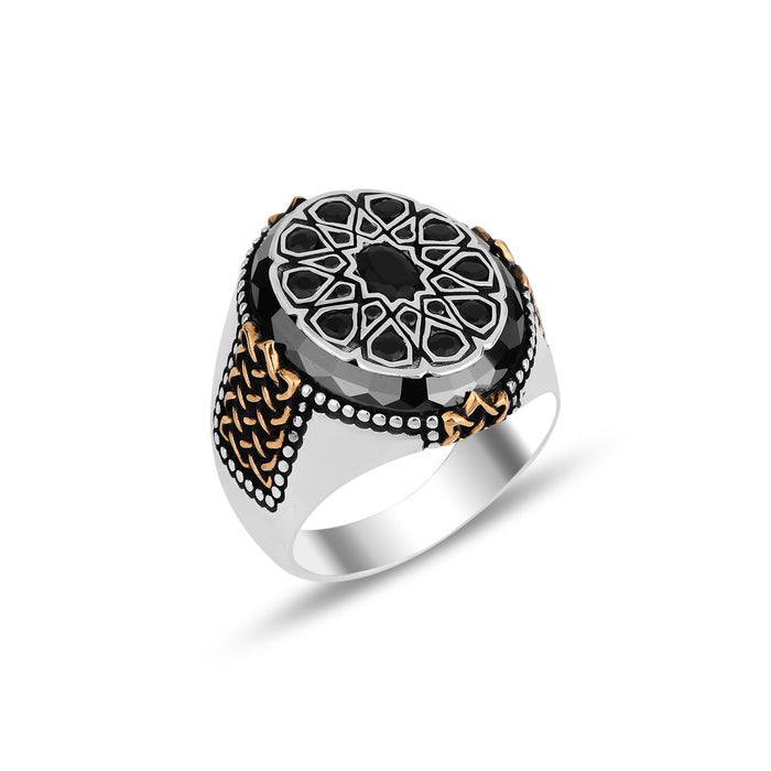 Silver Handmade Black Zircon Stone Ring