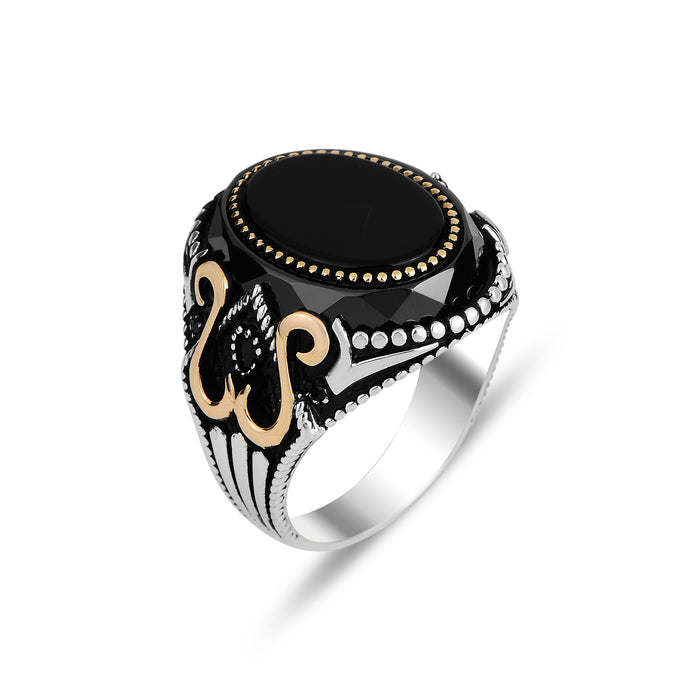 Silver Handmade Oval Onyx Stone Ring