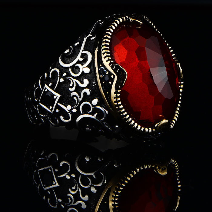 Silver Ottoman Style Ruby Stone