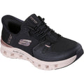 Skechers Glide-Step Pro Radiant Stride Womens Black Mesh/Rose Gold Trim Trainers