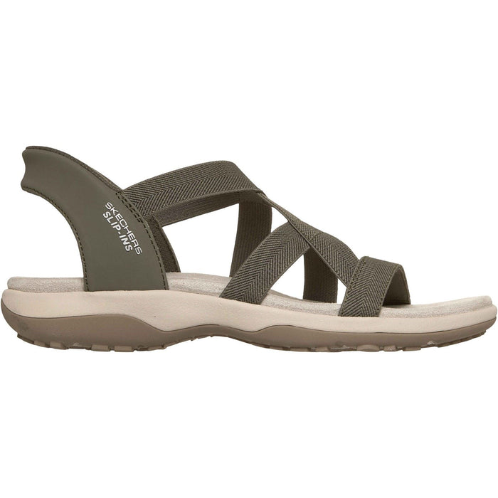 Skechers Reggae Slim Stretch Flex Textile Women's Olive Sandals