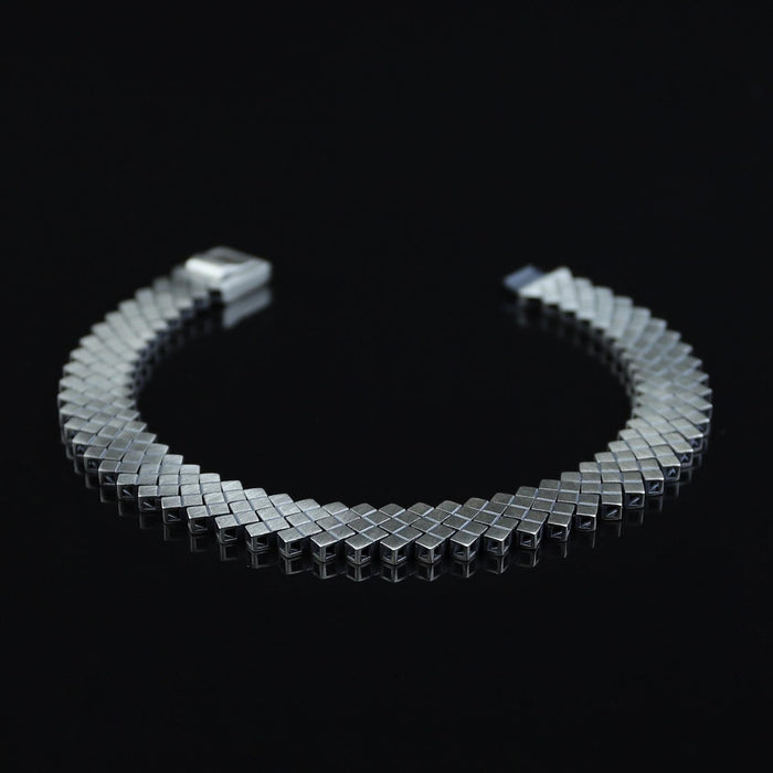 Solid 925 Sterling Silver 10MM Square Link Chain Bracelet Men's Jewelry