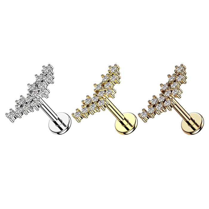 stainless steel stellar labret ear piercing jewelry