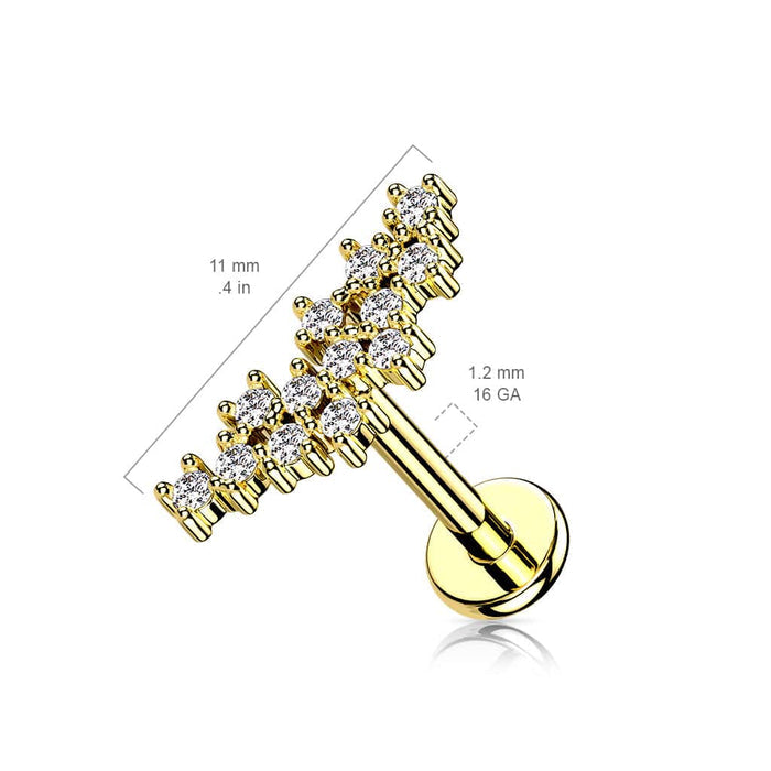 stellar labret earring size