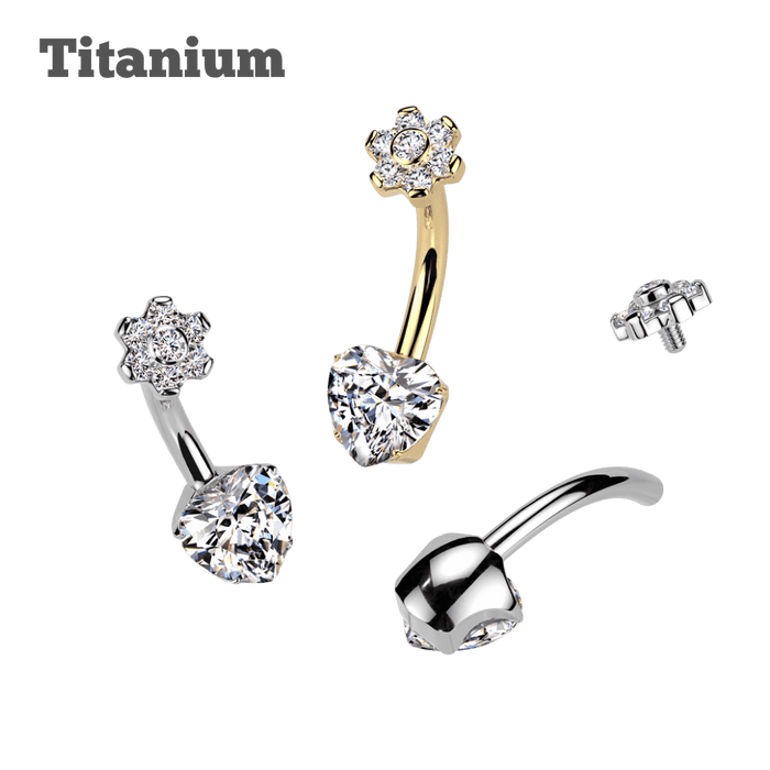 Titanium Amara Threaded Belly Barbell
