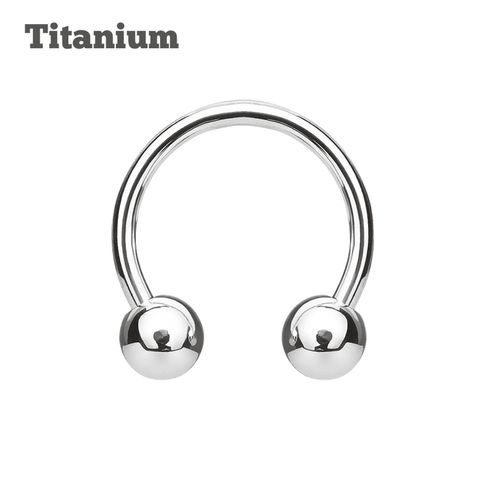 steel color titanium horseshoe ball ends