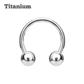 steel color titanium horseshoe ball ends