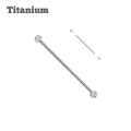 steel color titanium bezeled flat gem threadless straight barbell
