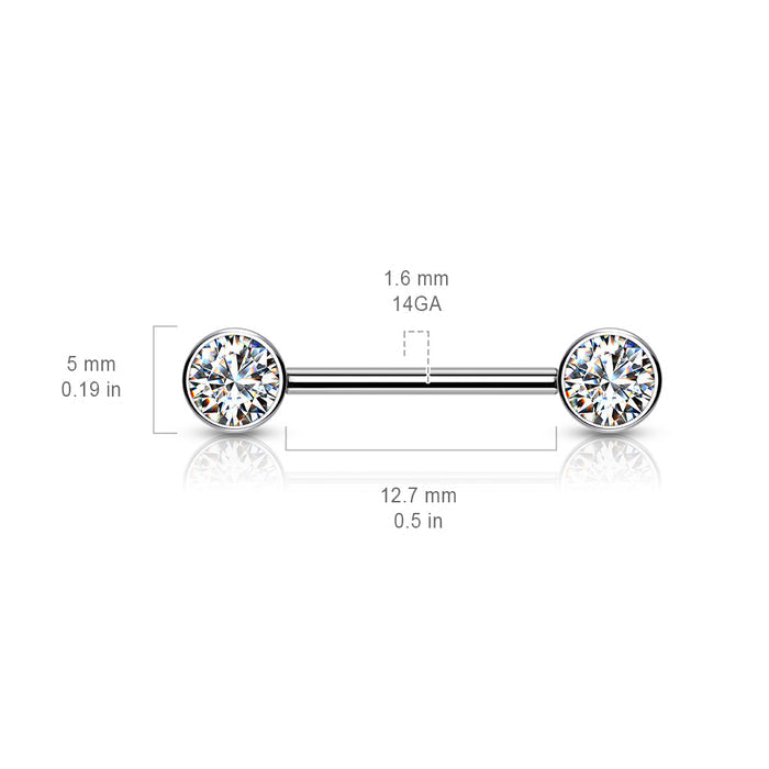 titanium bezeled ends threadless straight barbell size