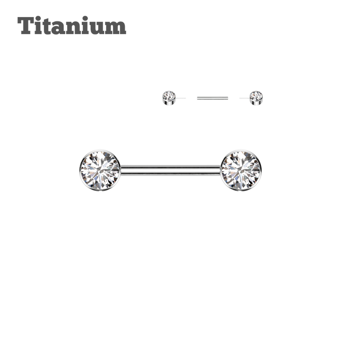 steel color tongue piercing titanium threadless straight barbell