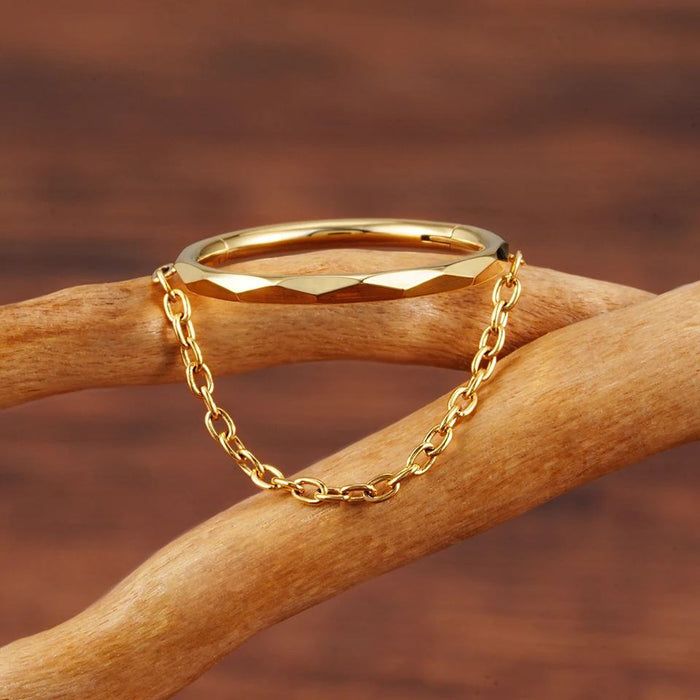 Titanium Chained Hinged Hoop