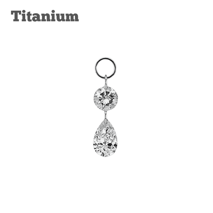 crystal droplet charm titanium