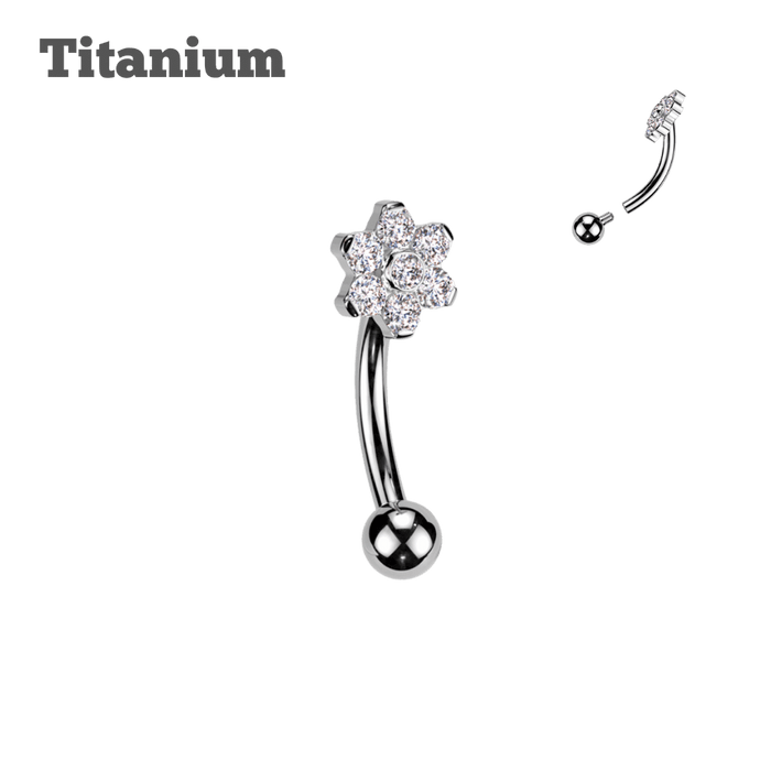 Titanium Daisy Threaded Rook Barbell