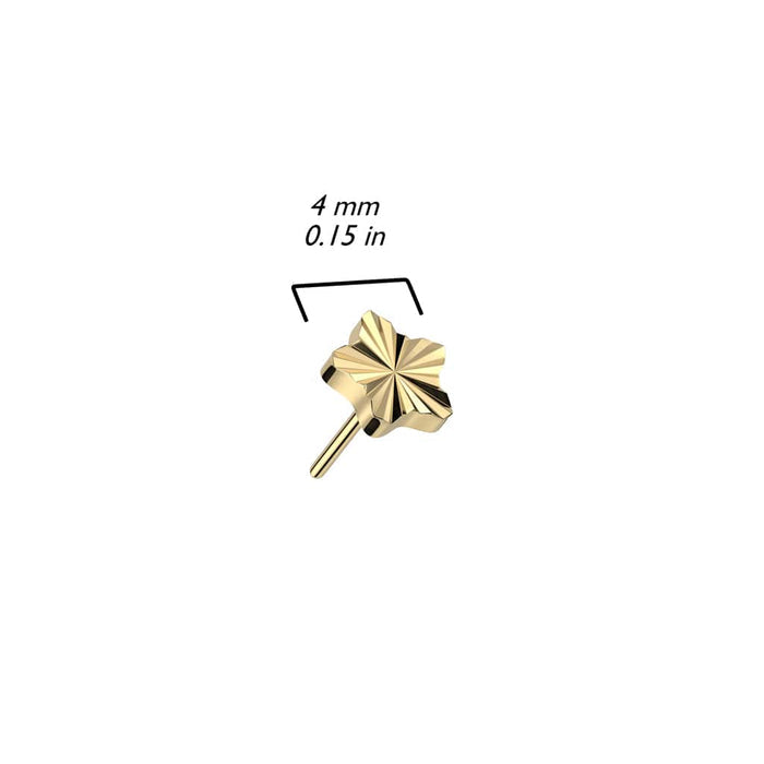 titanium diamond cut star threadless top size