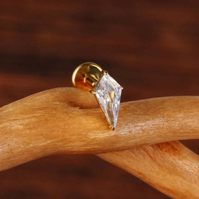 Titanium Diamond Gem Threaded Labret