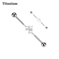 Titanium Diamond Style Chained Industrial Barbell