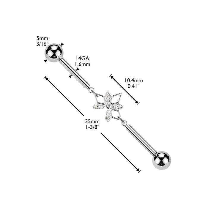 Titanium Diamond Style Chained Industrial Barbell