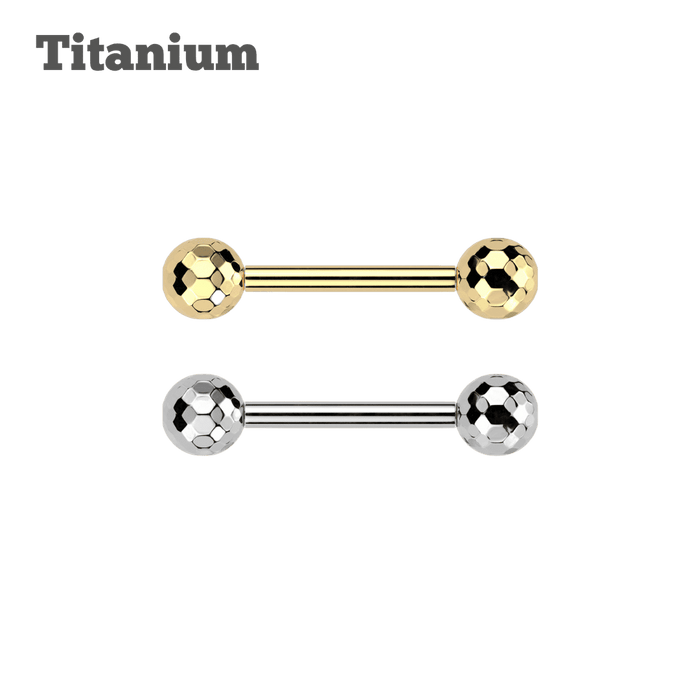 eyebrow tongue piercing jewelry titanium disco ball threadless straight barbel