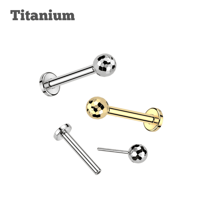 TItanium Disco Ball Top Threadless Labret