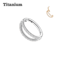 titanium double outfacing hinged hoop steel color earring for helix and lobe