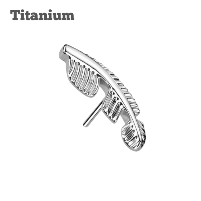 titanium feather threadless top steel color