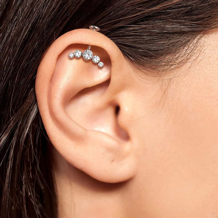 titanium floating cluster labret model