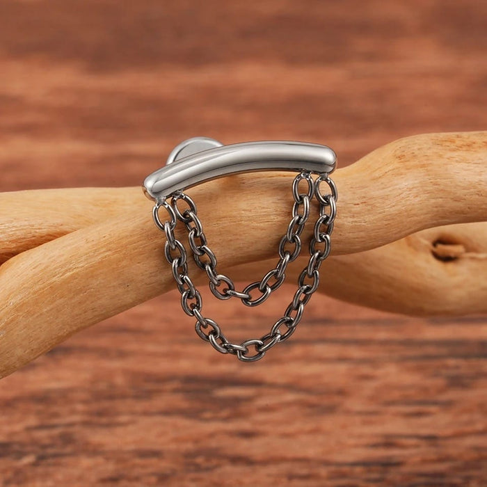Titanium Floating Double Chain Labret