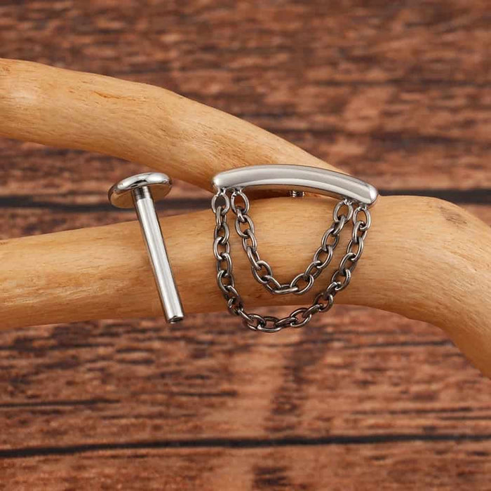 Titanium Floating Double Chain Labret