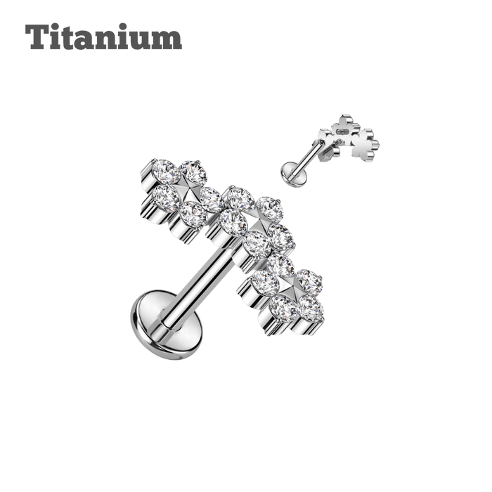 floating threaded titanium labret steel color