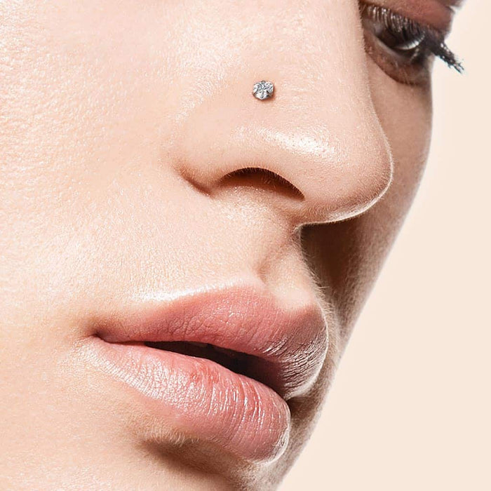 titanium heart nose stud model