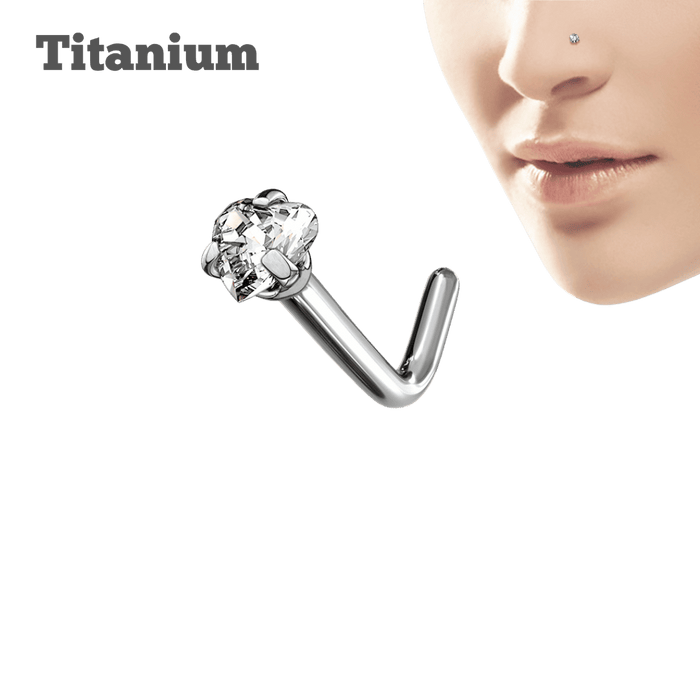 Titanium Heart Nose Stud