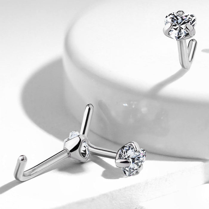 Titanium Heart Nose Stud