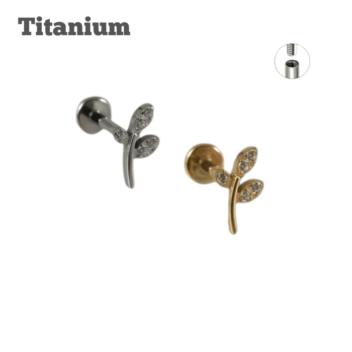 Titanium Leaflets Threaded Labret