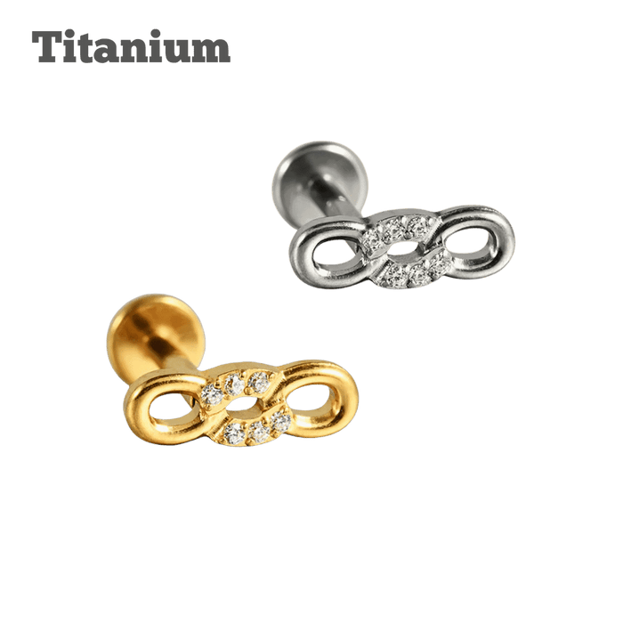 Titanium Loop Gem Threaded Labret