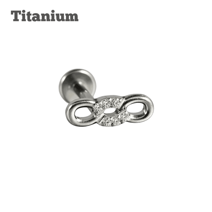 Titanium Loop Gem Threaded Labret