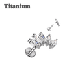 steel color titanium marquis cluster threaded labret