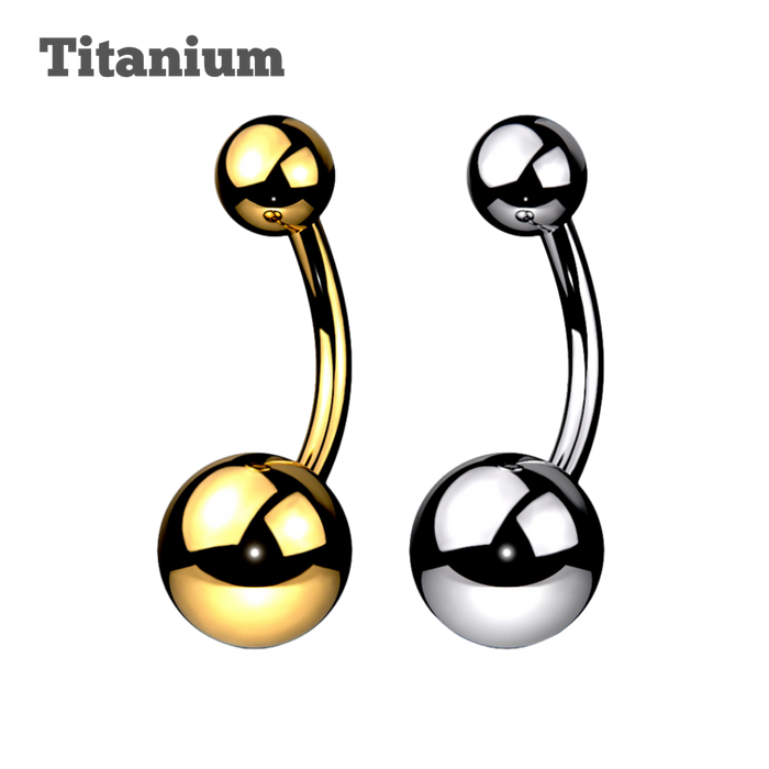 titanium plain ball ends externally threaded belly barbell piercing jewelry