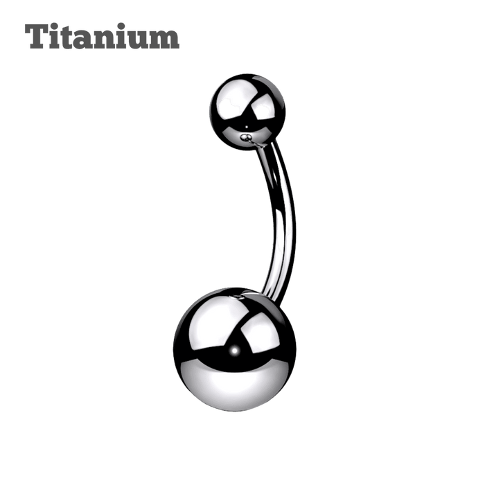 steel color titanium plain ball ends externally threaded belly barbell