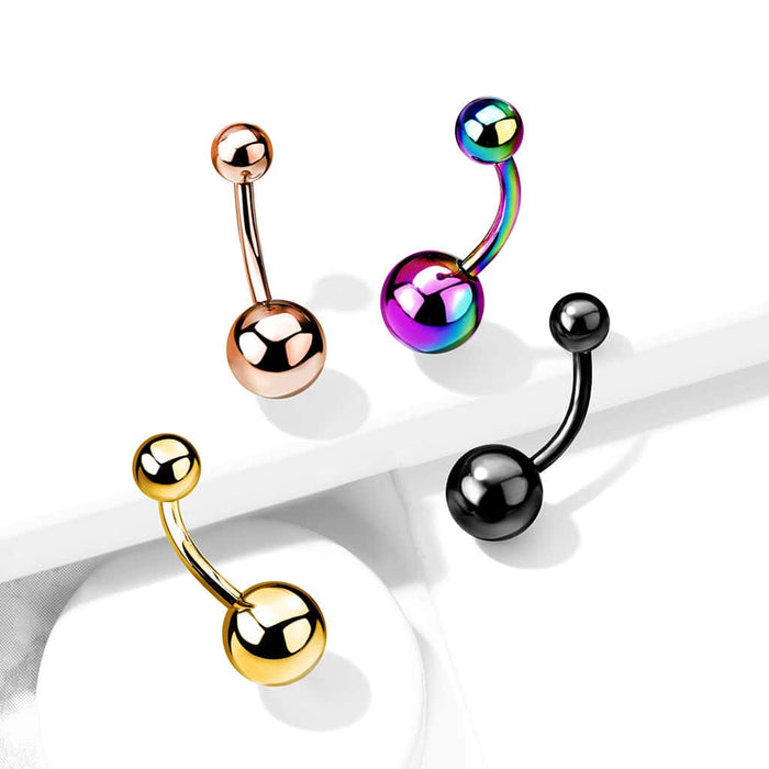 Titanium Plain Ball Ends Externally Threaded Belly Barbell