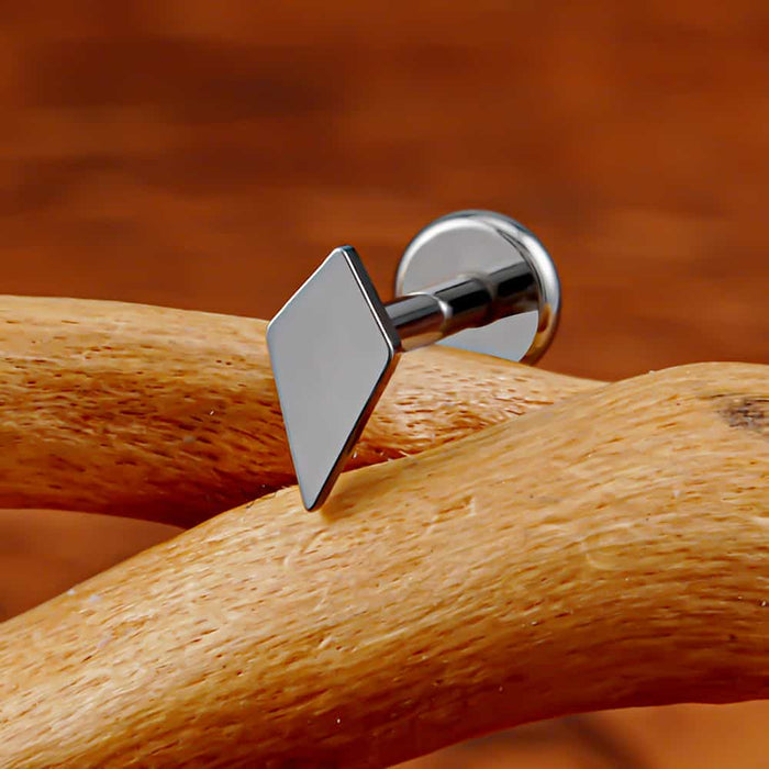 Titanium Plain Diamond Cut Threaded Labret