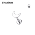 Titanium Plain Flat Crescent Moon Threaded Labret