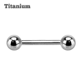 steel color plain titanium straight barbell body piercing