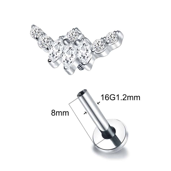 titanium princess threaded labret size