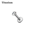 steel color titanium pronged gem internally threaded labret