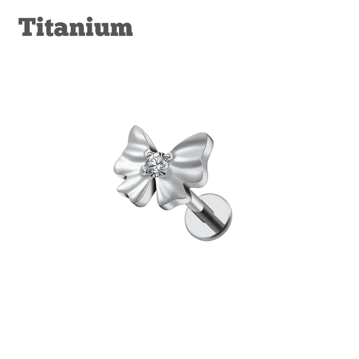 steel color titanium ribbon labret