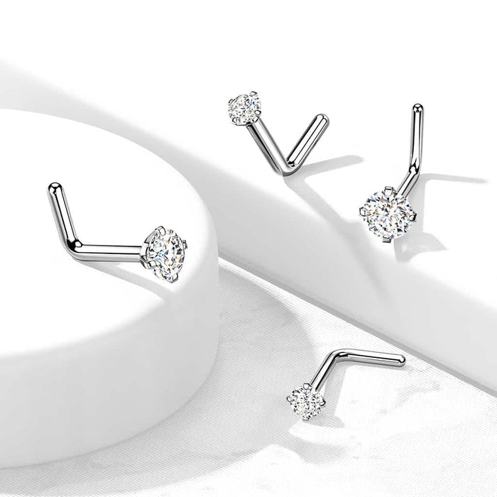 Titanium Round Gem Nose Stud