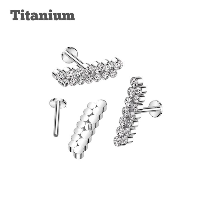 titanium straight stacked gem labret