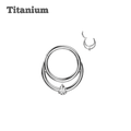 steel color titanium studded double hinged hoop