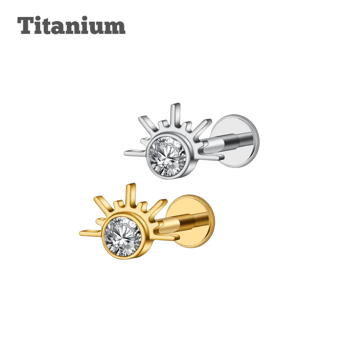 ear piercing jewelry titanium sunbeam threaded labret